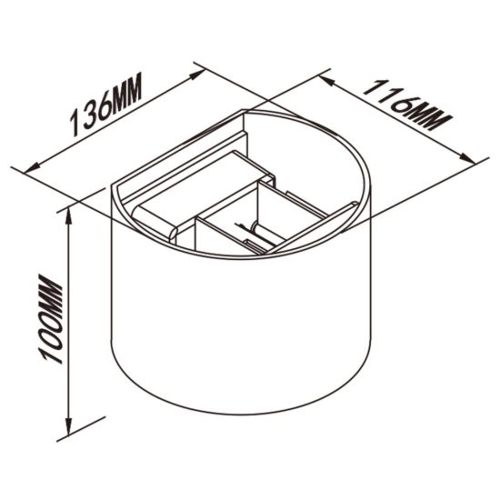 Applique da esterno led 12w 4000k ip54 14cm bianco sabbiato