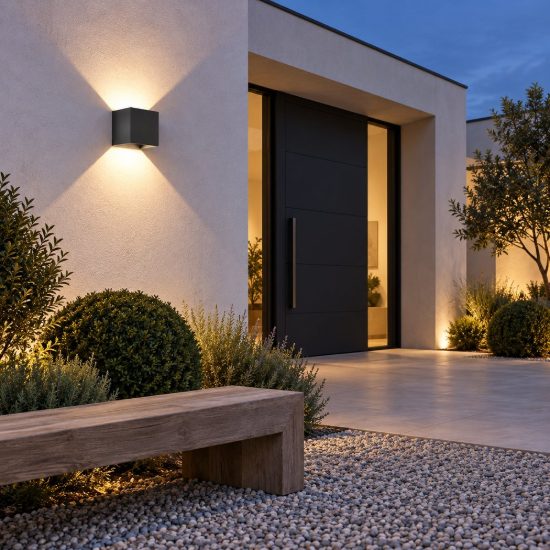 Lampada da parete cubo per esterno led 12w 4000k ip54 10cm grigio scuro