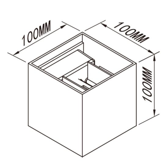 Applique cubo da esterno led 12w 4000k ip54 10cm bianco sabbiato