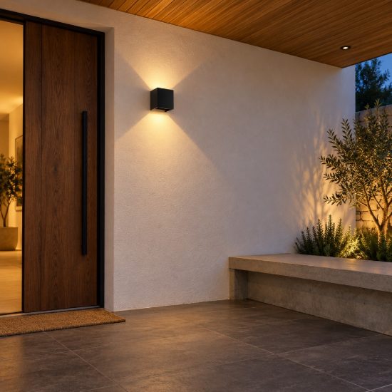 Applique cubo da esterno nero sabbiato led 12w 4000k ip54 10cm