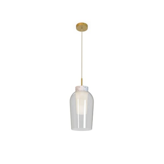 Lampada a sospensione oro bianco vetro per soggiorno