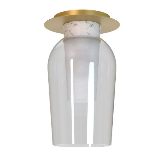 Plafoniera 34cm oro bianco vetro elegante raffinata