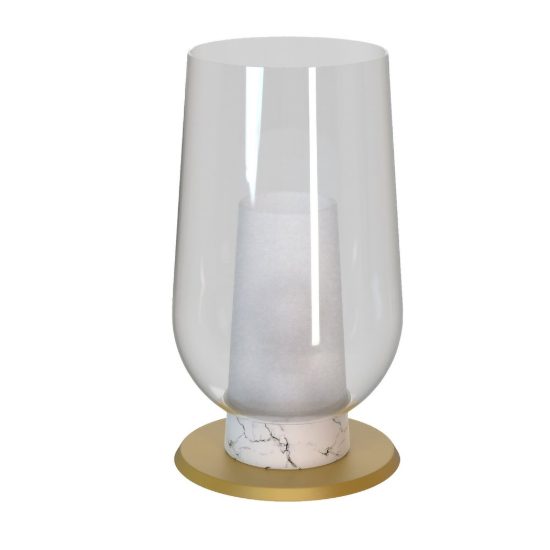 Lampada da comodino per camera da letto oro bianco vetro