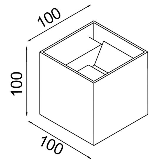 Lampada da parete applique cubo per esterno oro led 12w 2700k ip54 10cm dimmerabile