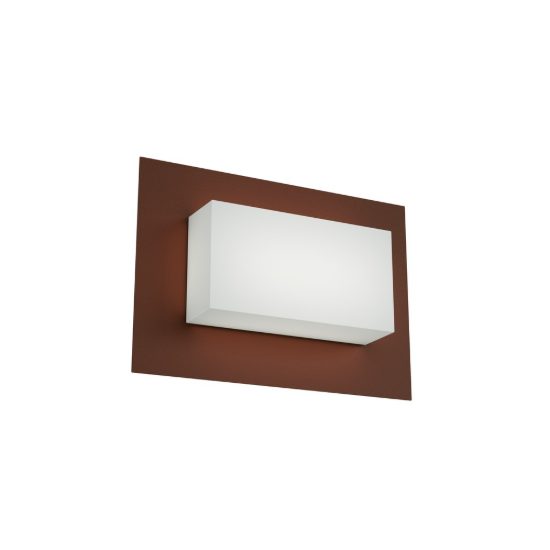 Top light miami applique da esterno moderna rettangolare corten ip54 23cm