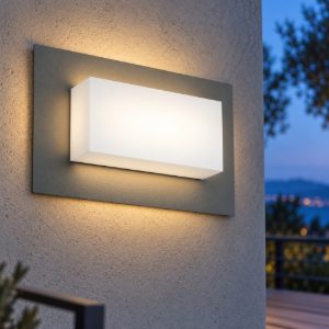Top light miami applique da esterno ip54 23cm rettangolare moderna grigio antracite