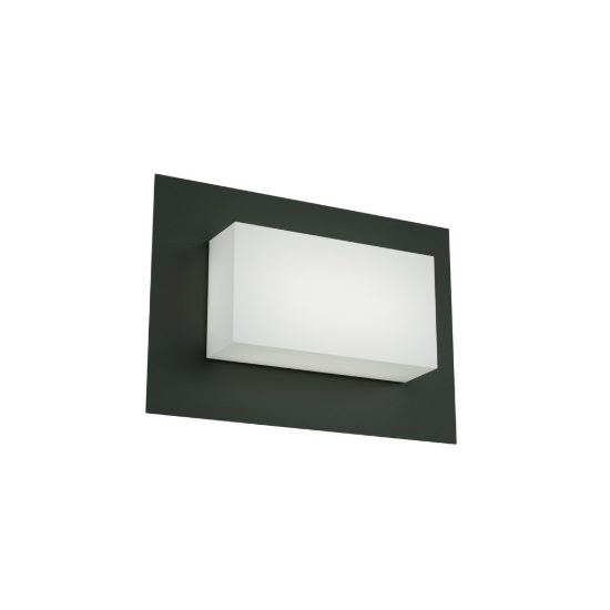 Top light miami applique da esterno moderna rettangolare nera ip54 23cm