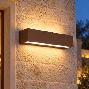 Top light porto applique da esterno corten led 24w cct 3000k 4000k ip65