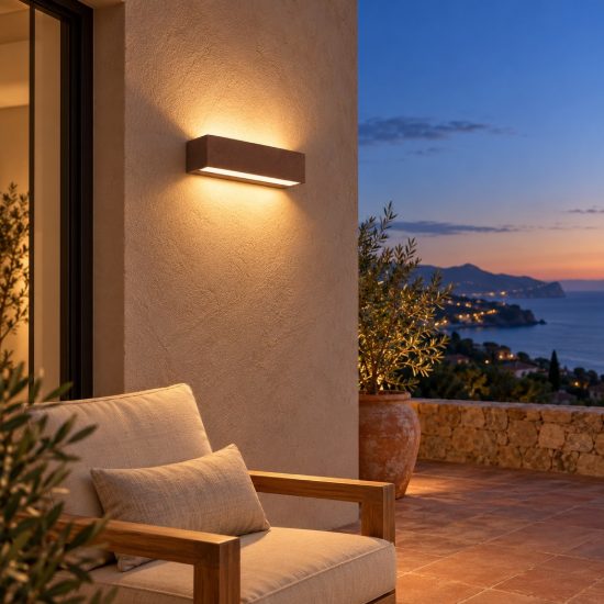 Top light porto applique da esterno corten led 24w cct 3000k 4000k ip65