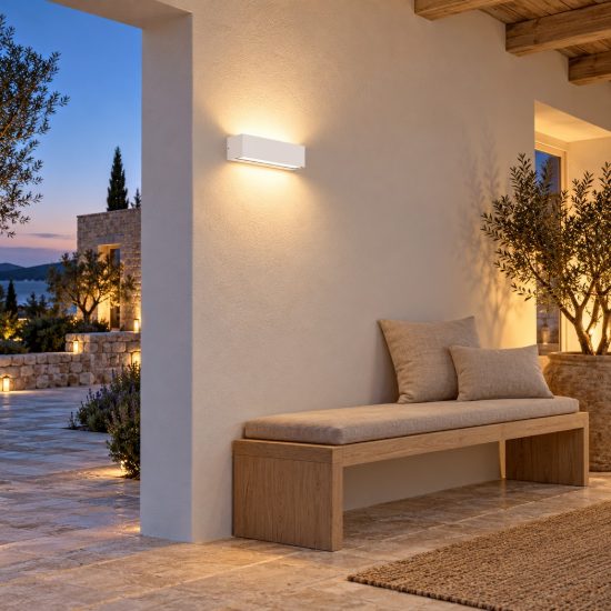 Top light porto applique da esterno led 12w cct 3000k 4000k ip65 bianca