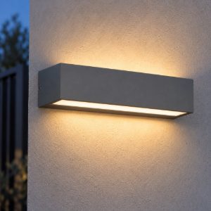 Top light porto lampada da parete per esterno led 12w cct 3000k 4000k ip65 grigio antracite