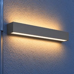Top light porto applique da esterno led 30w cct 3000k 4000k ip65 grigio antracite