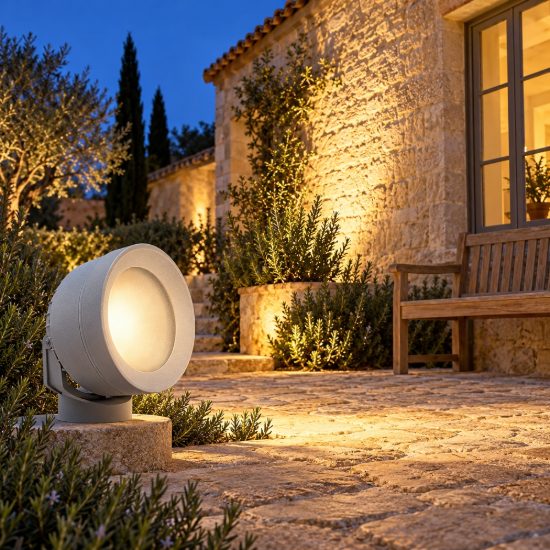 Top light roma applique da esterno led 10w cct 3000k 6500k ip66 grigio
