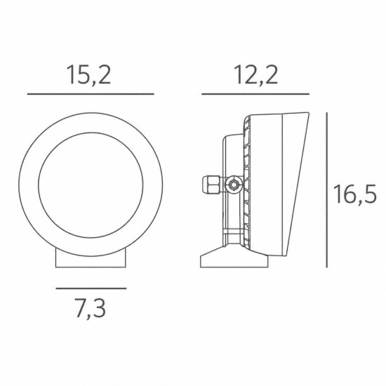 Top light roma applique da esterno led 10w cct 3000k 6500k ip66 grigio