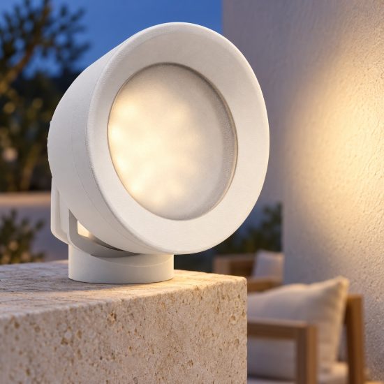 Top light roma faretto da esterno giardino led 10w cct 3000k 6500k ip66 bianco