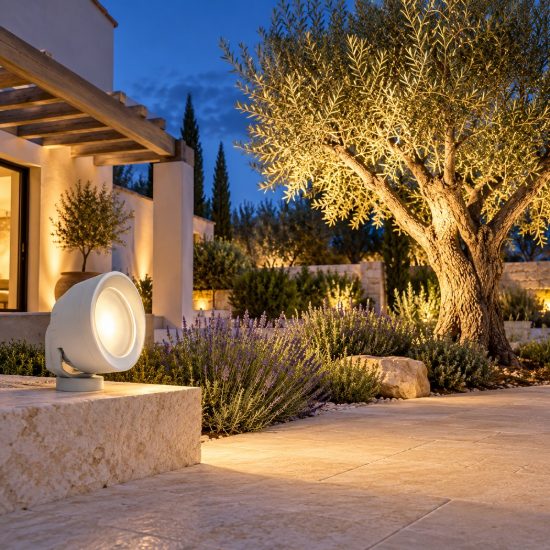Top light roma faretto da esterno giardino led 10w cct 3000k 6500k ip66 bianco