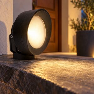 Top light roma faretto nero da esterno giardino led 10w cct 3000k 6500k ip66