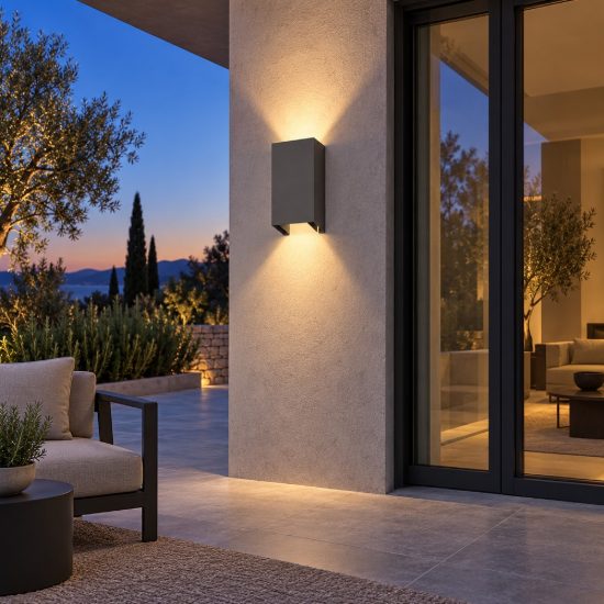 Top light spa lampada da parete per esterno ip54 14cm grigio antracite