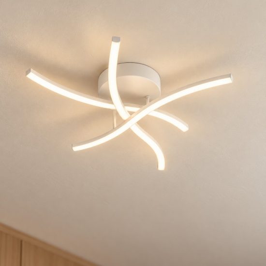 Top light tornado plafoniera led 24w cct 3000k 4000k 54cm moderna bianca