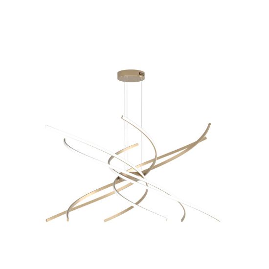 Top light tornado lampadario a sospensione oro per soggiorno led 88w 3000k