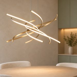 Top light tornado lampadario a sospensione oro per soggiorno led 69w 3000k