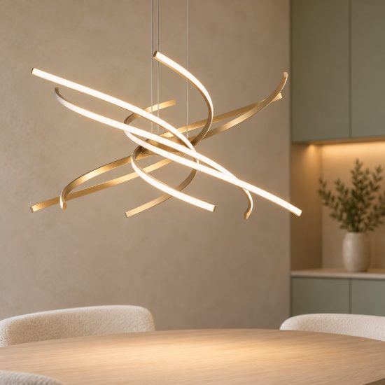 Top light tornado lampadario a sospensione oro per soggiorno led 69w 3000k