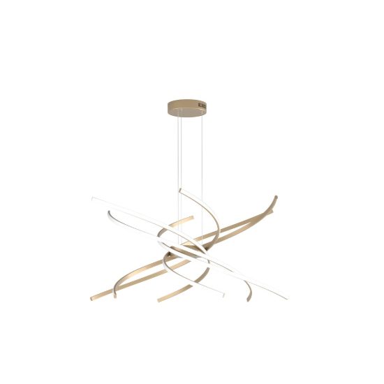 Top light tornado lampadario a sospensione oro per soggiorno led 69w 3000k