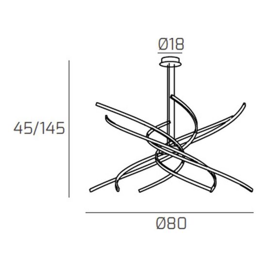 Top light tornado lampadario a sospensione oro per soggiorno led 69w 3000k