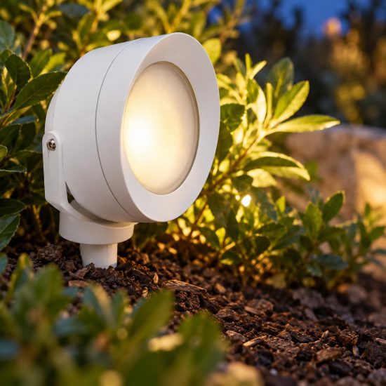 Top light roma faretto con picchetto da esterno giardino led 6w cct 2700k 4000k ip66 orientabile bianco