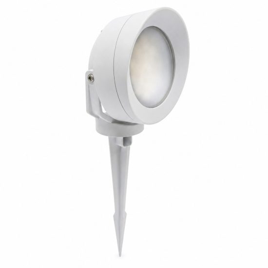 Top light roma faretto con picchetto da esterno giardino led 6w cct 2700k 4000k ip66 orientabile bianco