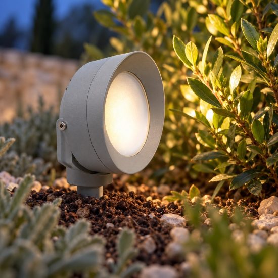 Top light roma faretto con picchetto da esterno giardino led 6w cct 2700k 4000k ip66 grigio