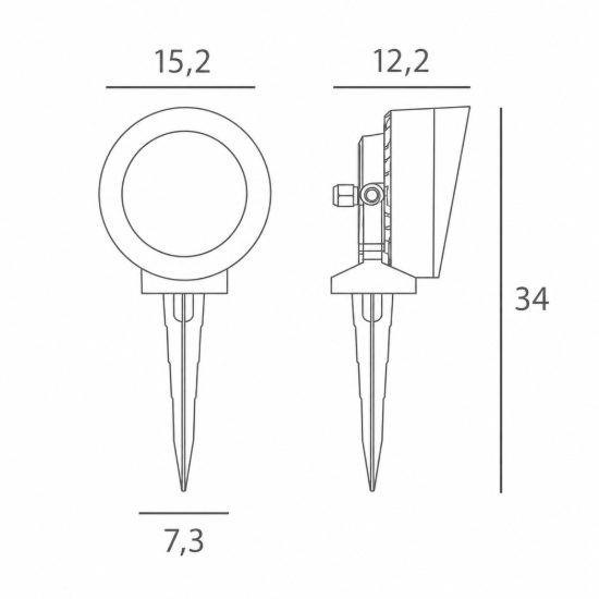 Top light roma faretto con picchetto da esterno giardino led 6w cct 2700k 4000k ip66 grigio