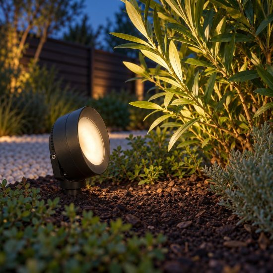 Top light roma faretto con picchetto nero da esterno giardino led 6w cct 2700k 4000k ip66