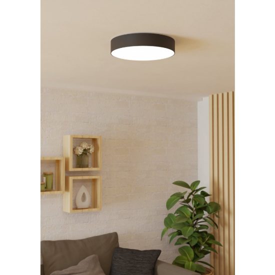 Eglo gallizzi z plafoniera nera led 15w rgb 2700k 6500k dimmerabile con controllo smart