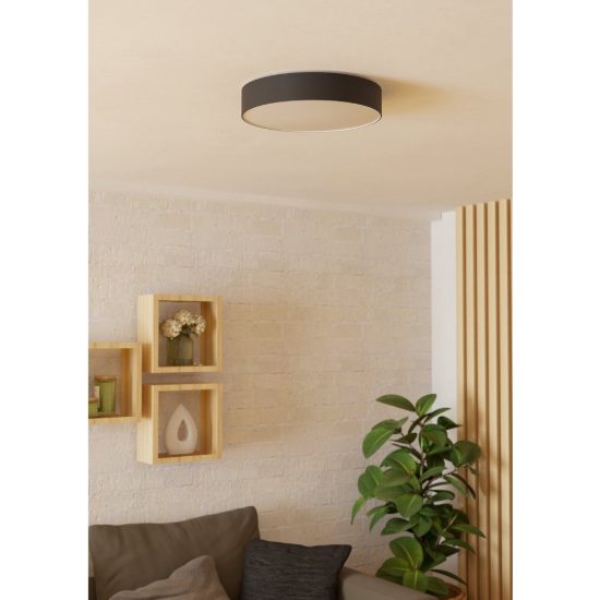 Eglo gallizzi z plafoniera nera led 15w rgb 2700k 6500k dimmerabile con controllo smart
