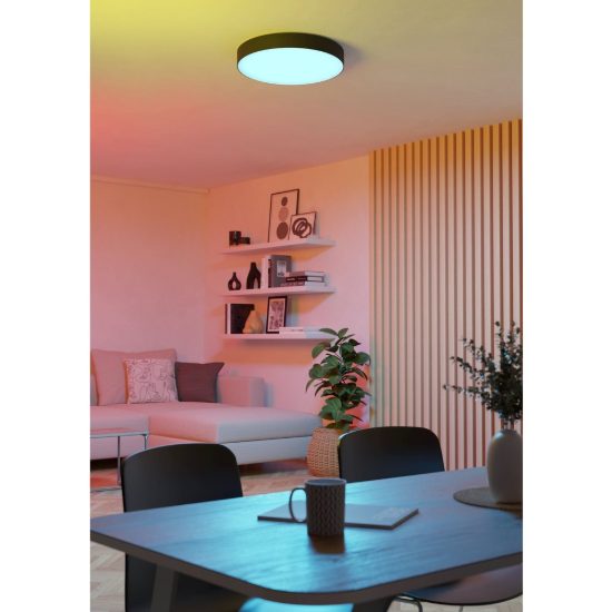Eglo gallizzi z plafoniera nera led 15w rgb 2700k 6500k dimmerabile con controllo smart