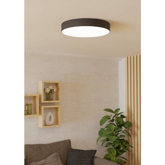 Eglo gallizzi z plafoniera nera led 26w rgb 2700k 6500k dimmerabile con telecomando