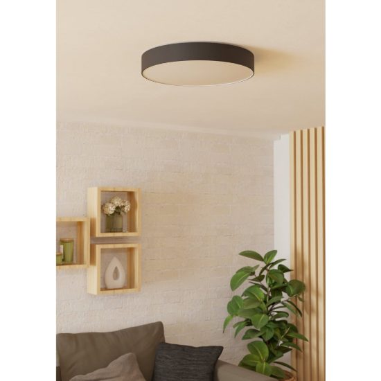 Eglo gallizzi z plafoniera nera led 26w rgb 2700k 6500k dimmerabile con telecomando