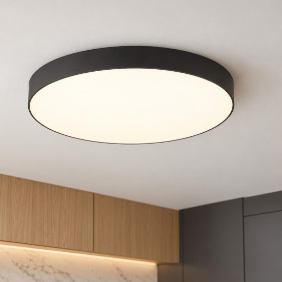 Eglo gallizzi z plafoniera nera led 36.5w rgb 2700k 6500k dimmerabile con telecomando