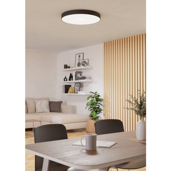 Eglo gallizzi z plafoniera nera led 36.5w rgb 2700k 6500k dimmerabile con telecomando