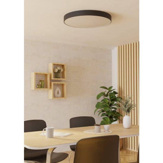 Eglo gallizzi z plafoniera nera led 36.5w rgb 2700k 6500k dimmerabile con telecomando
