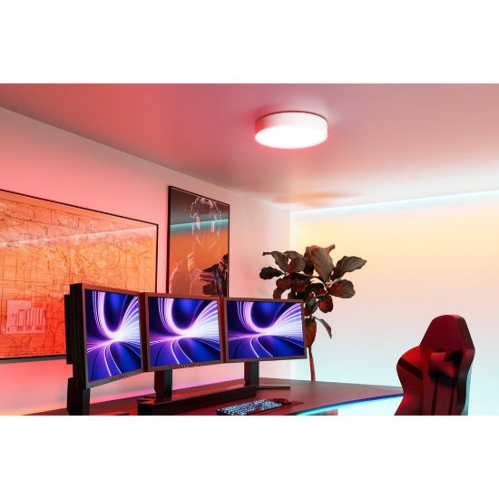 Eglo gallizzi z plafoniera led 15w rgb 2700k 6500k dimmerabile con telecomando bianca