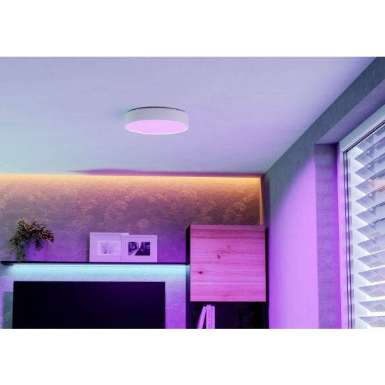 Eglo gallizzi z plafoniera led 15w rgb 2700k 6500k dimmerabile con telecomando bianca