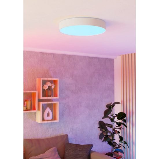 Eglo gallizzi z plafoniera led 26w rgb 2700k 6500k dimmerabile con telecomando bianca