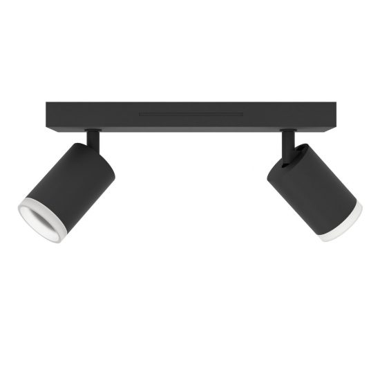 Eglo melitello z plafoniera nera led 7.4w rgb 2700k 6500k dimmerabile con telecomando