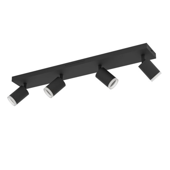 Eglo melitello z plafoniera nera led 14.8w rgb 2700k 6500k dimmerabile con telecomando