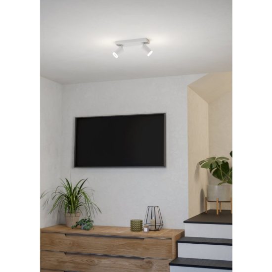 Eglo melitello z plafoniera led 7.4w rgb 2700k 6500k dimmerabile con telecomando bianca