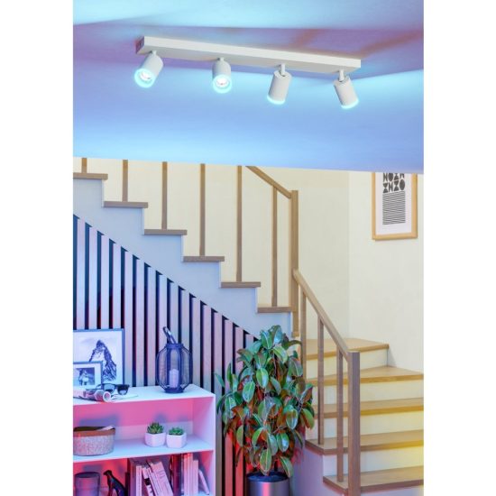 Eglo melitello z plafoniera led 14.8w rgb 2700k 6500k dimmerabile con telecomando bianca