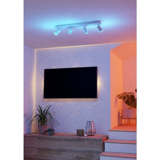 Eglo melitello z plafoniera led 14.8w rgb 2700k 6500k dimmerabile con telecomando bianca