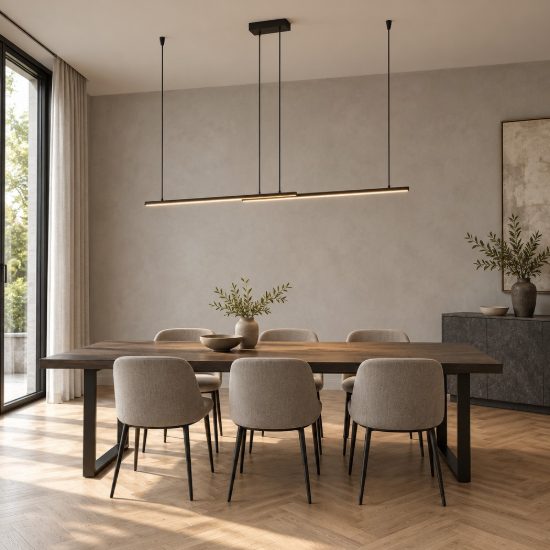 Eglo flatron z lampadario a sospensione led 80w rgb 2700k 6500k con telecomando nero per sala da pranzo
